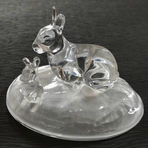 Cristal D’Arques 24% Lead Bunny Family Figurine